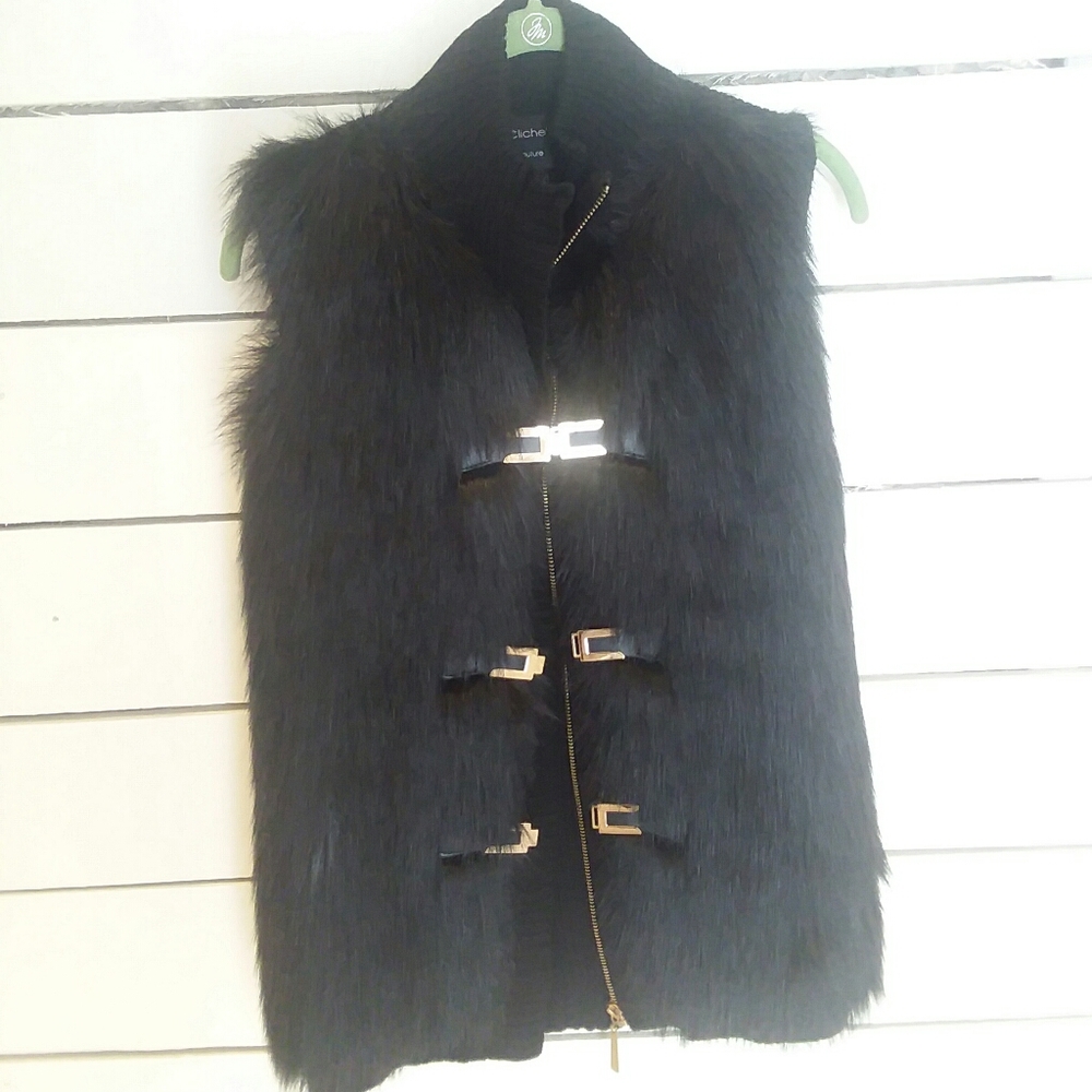 NWOT Cliche Couture faux fur vest